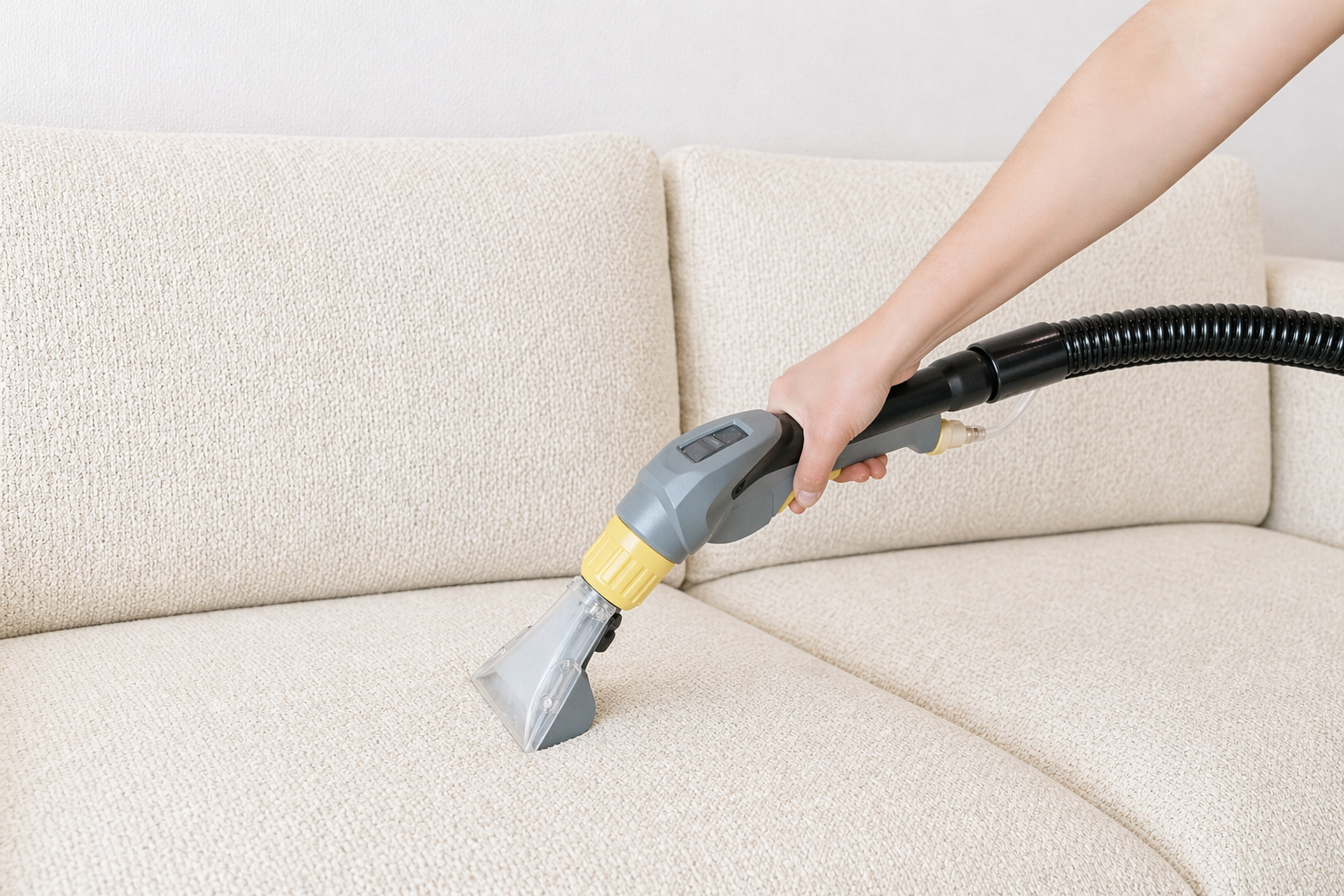 Polsterreinigung mit Extraktionsgerät