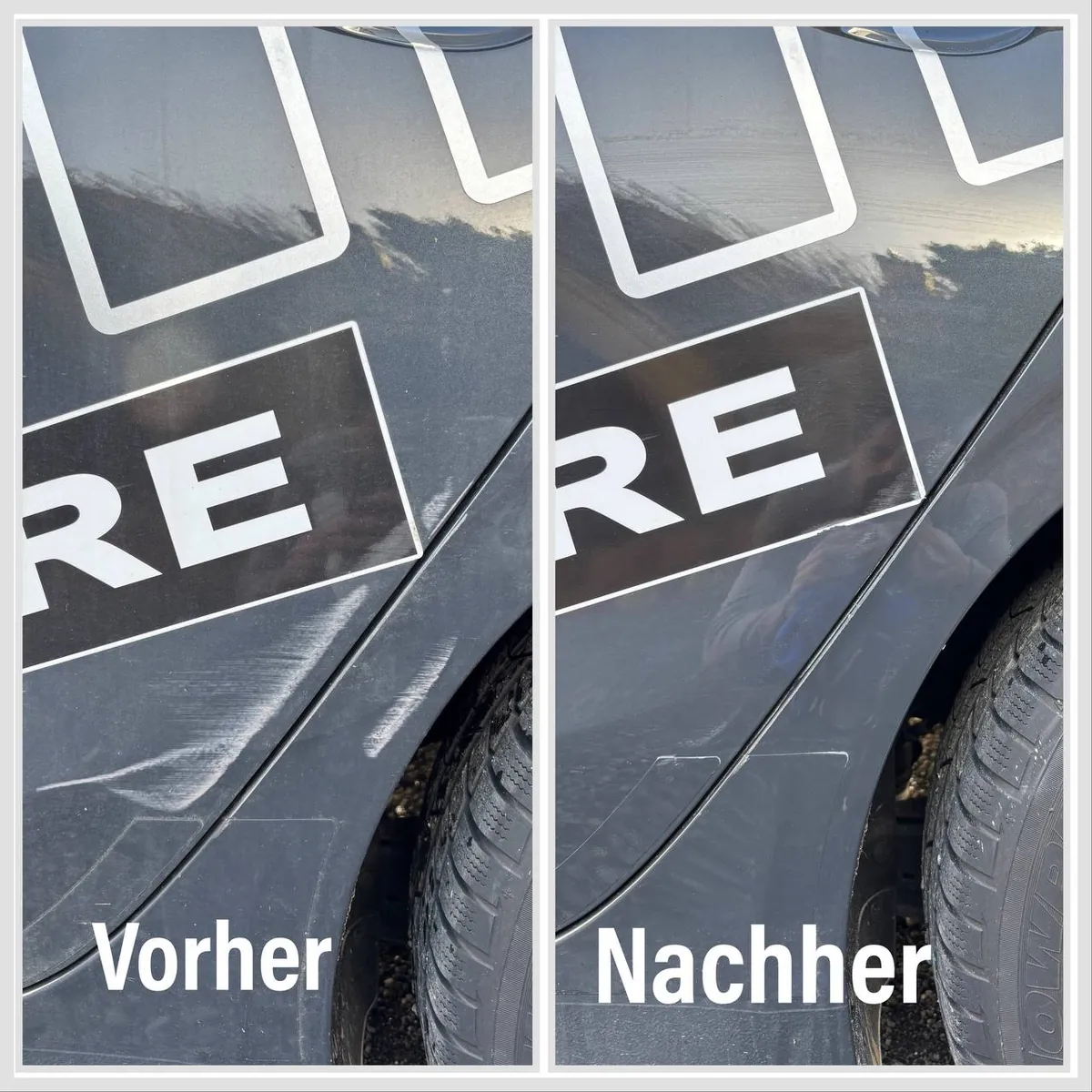 Kratzerentfernung am Fahrzeug – vorher und nachher