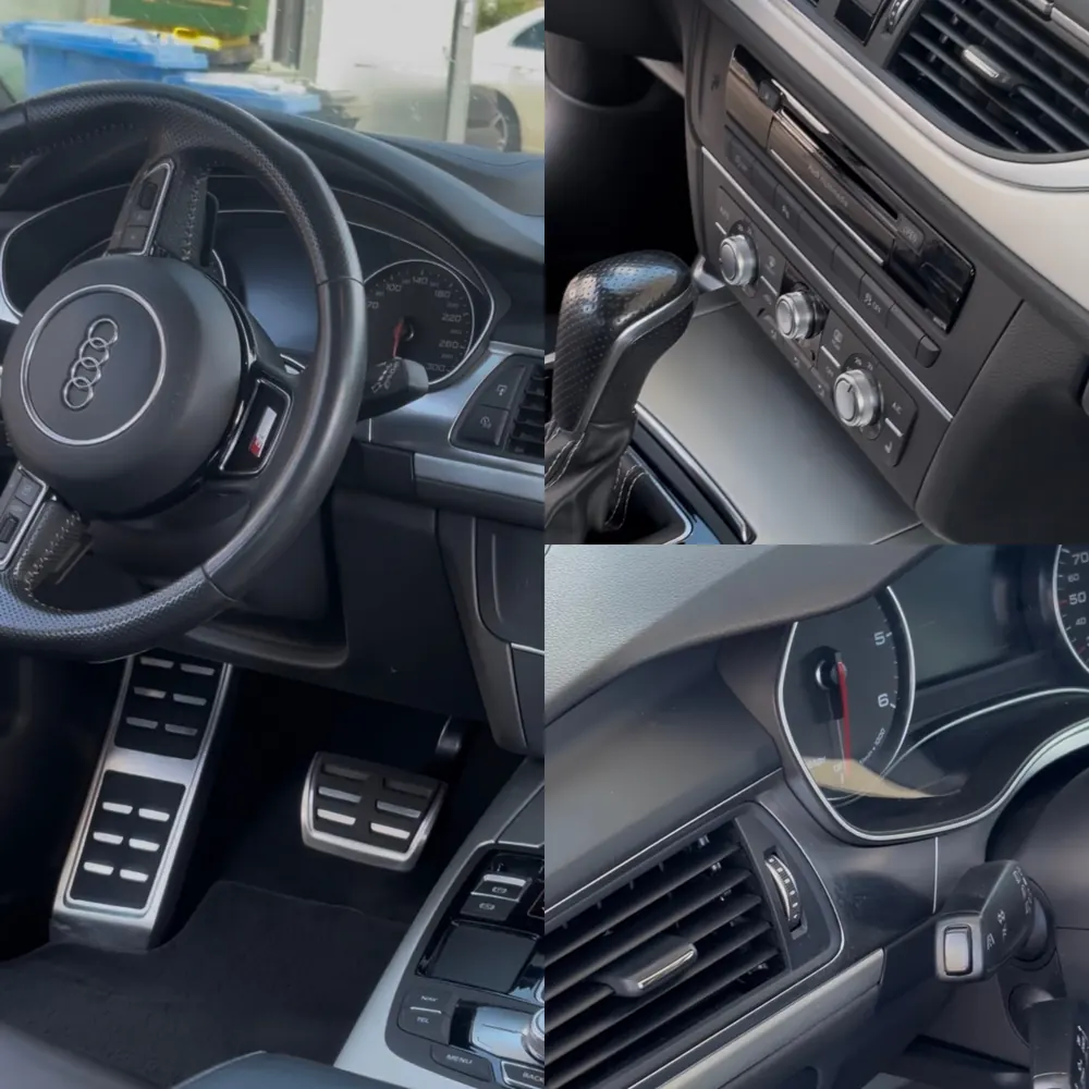 Audi Innenraum nach der Autoaufbereitung – Lenkrad, Mittelkonsole und Armaturenbrett